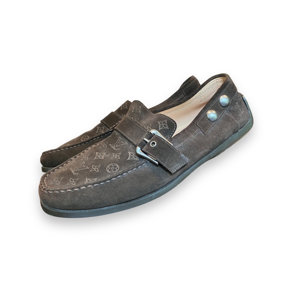 Men’s Louis Vuitton Monogram Suede Loafers- Size 9